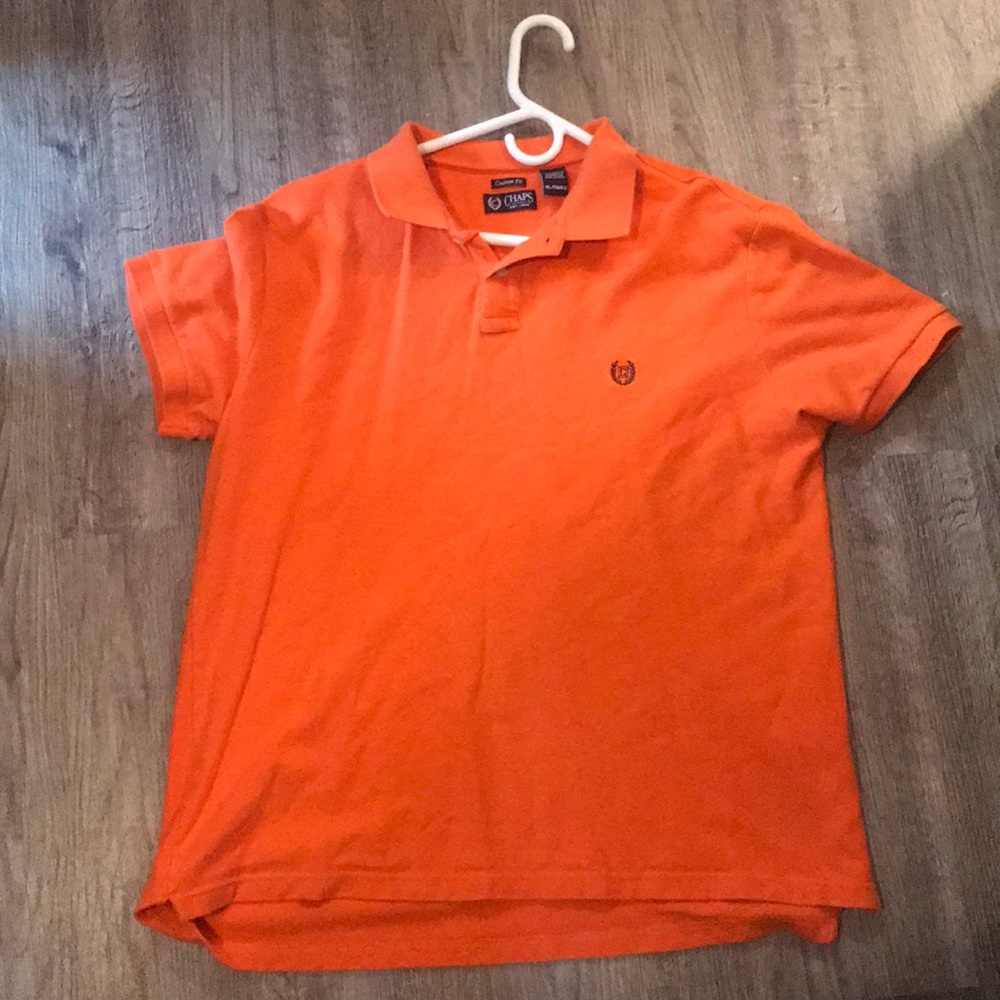 Chaps orange short sleeve shirt